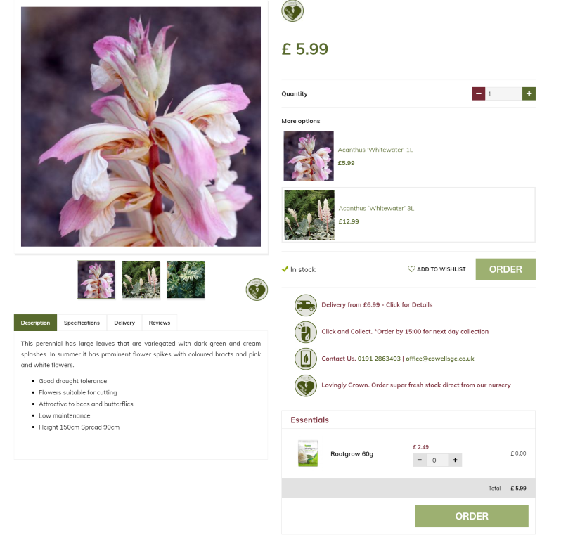 Cowell's Garden Centre webshop