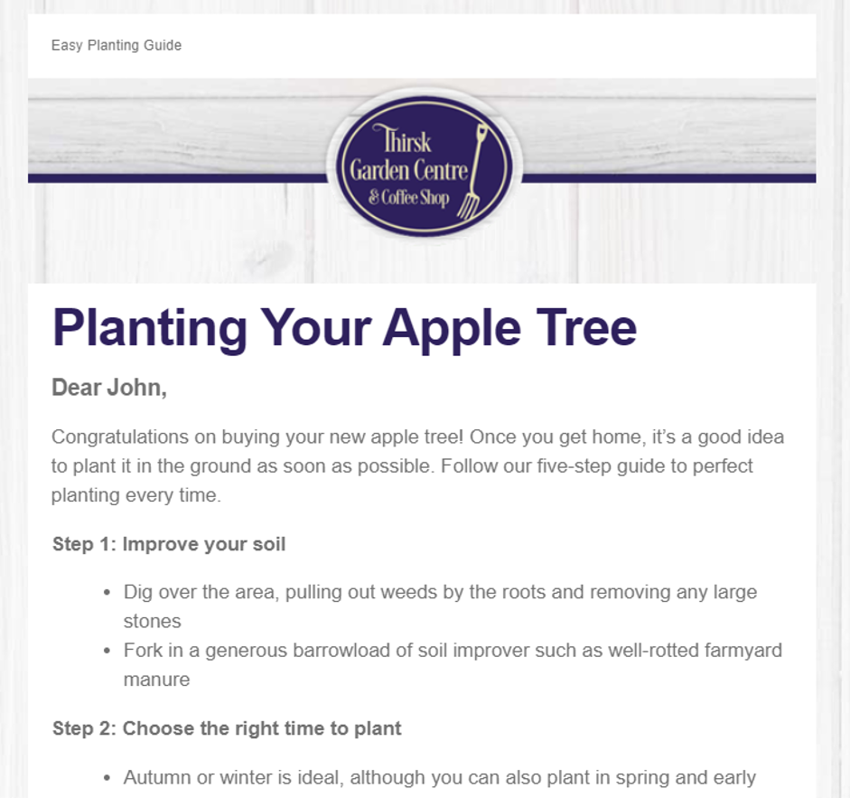 Planting your apple tree